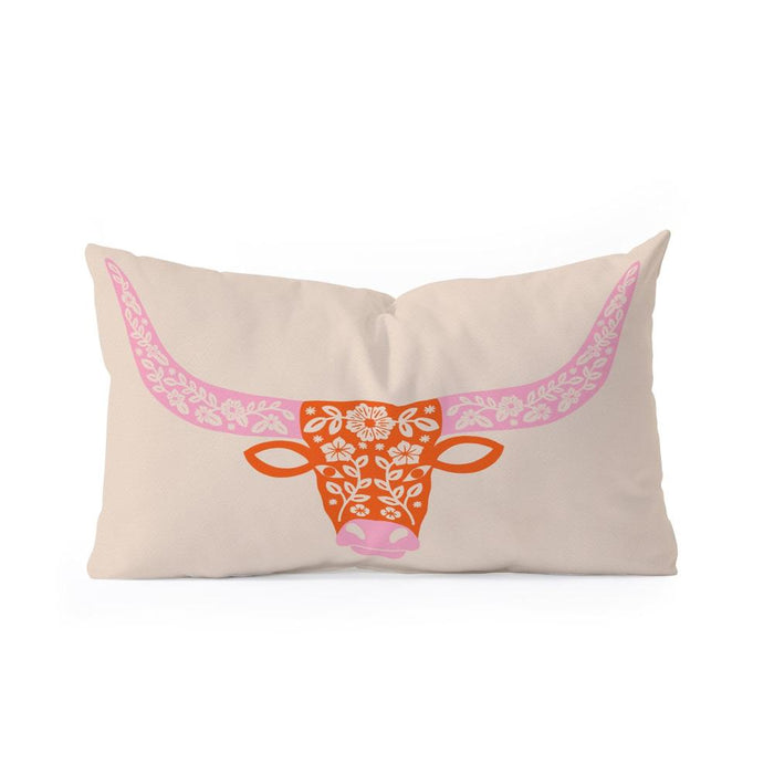 Floral Longhorn Pink and Orange Pillow Sham