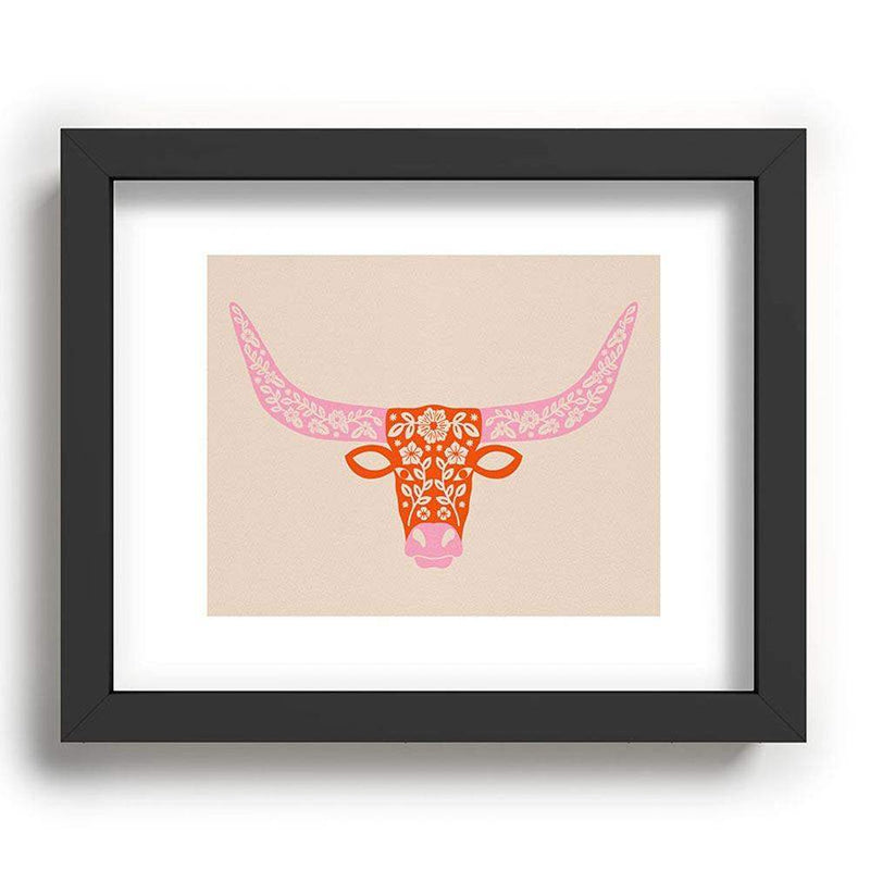 Deny Designs Floral Longhorn Wall Art