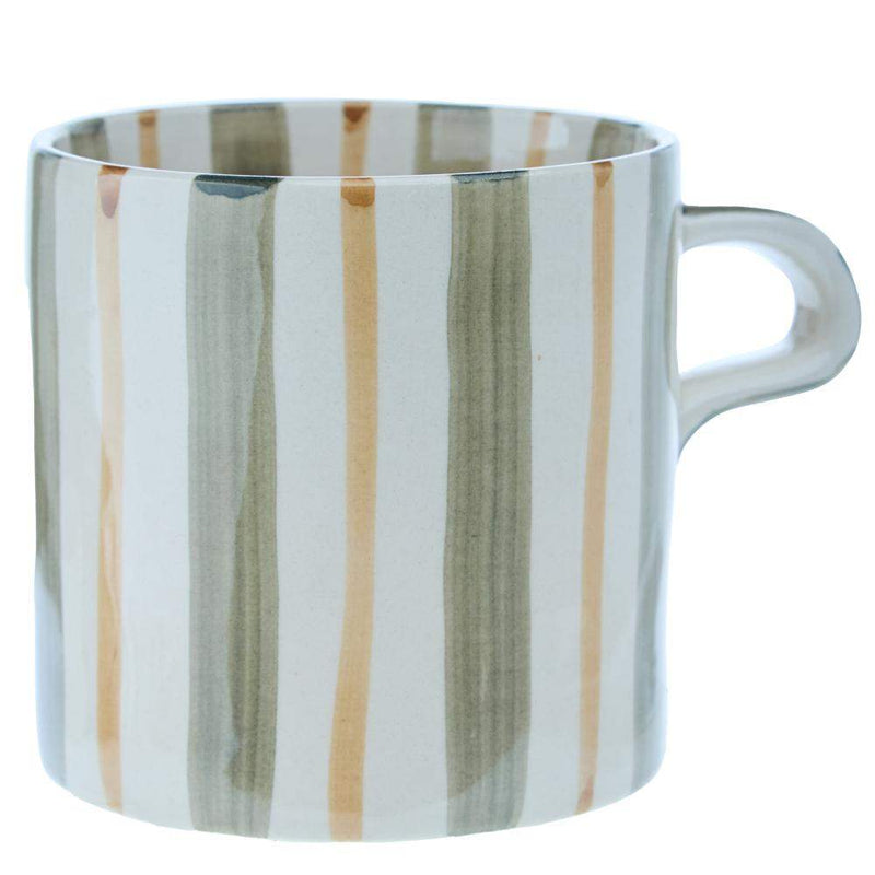 Creative Co-Op Green Stripe 16 oz. Mug