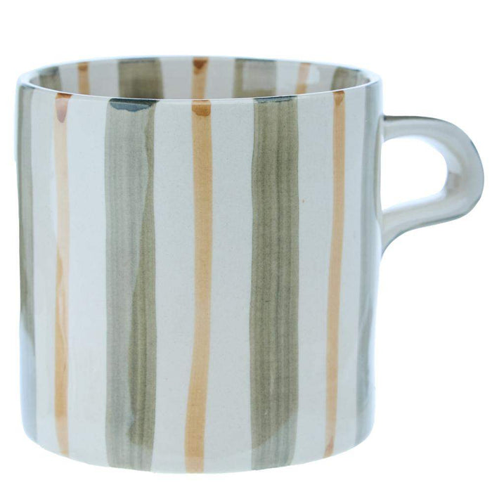 Creative Co-Op Green Stripe 16 oz. Mug