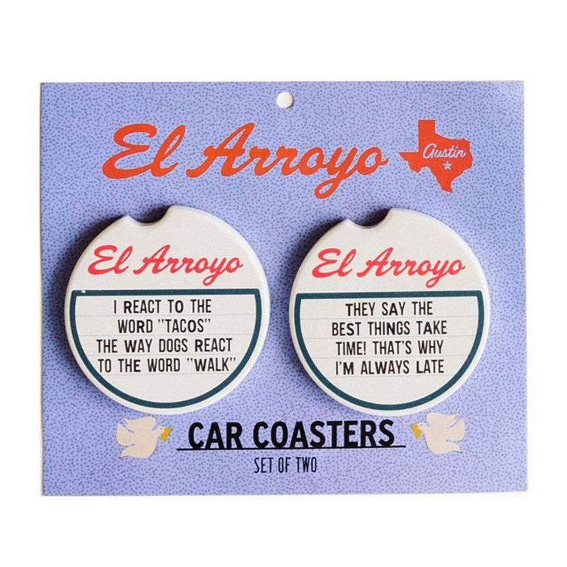 El Arroyo Always Late Car Coaster Set