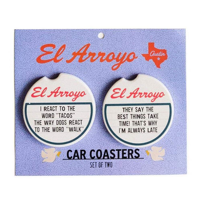 El Arroyo Always Late Car Coaster Set