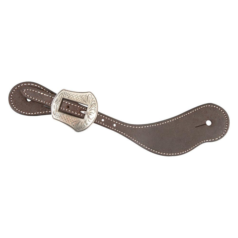 Chocolate Roughout Leather Laramie Buckle Spur Straps