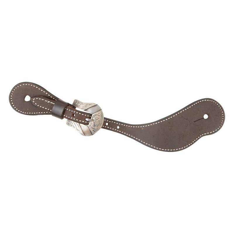 Chocolate Roughout Leather Deadwood Buckle Spur Straps