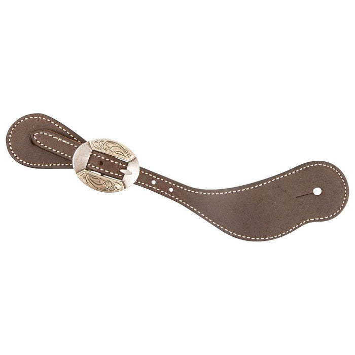 Chocolate Roughout Leather Canyon Buckle Spur Straps