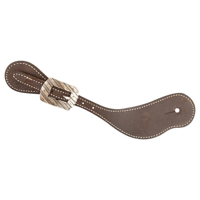 Chocolate Roughout Leather Bandera Buckle Spur Straps