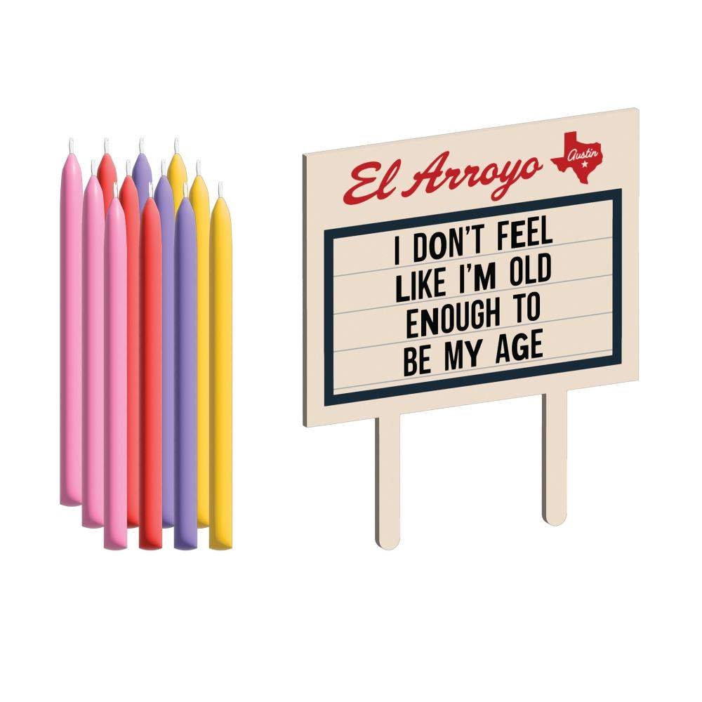 El Arroyo Old Enough Cake Topper Candle Set