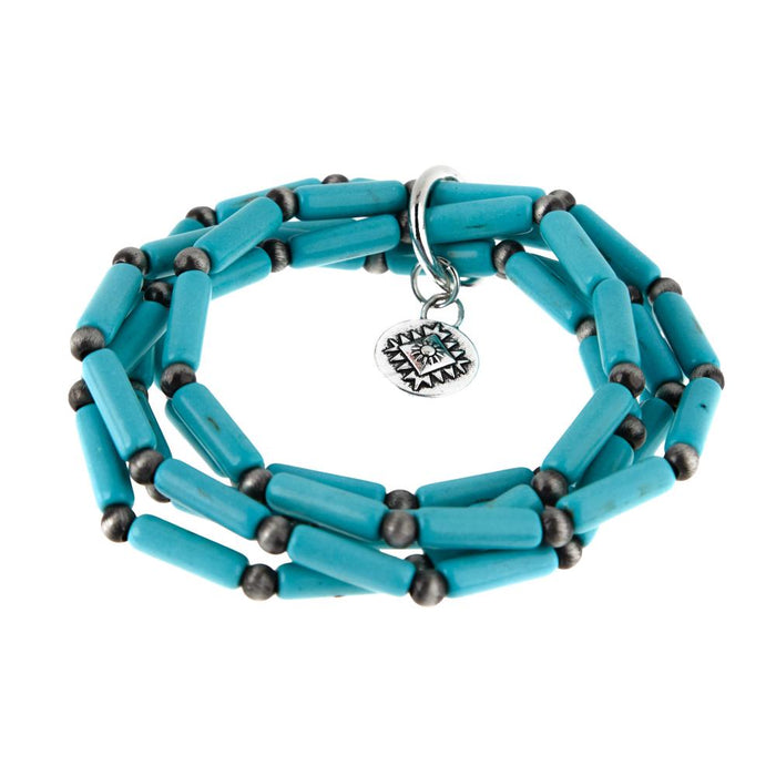 5 Str Turquoise Stretch Bracelet