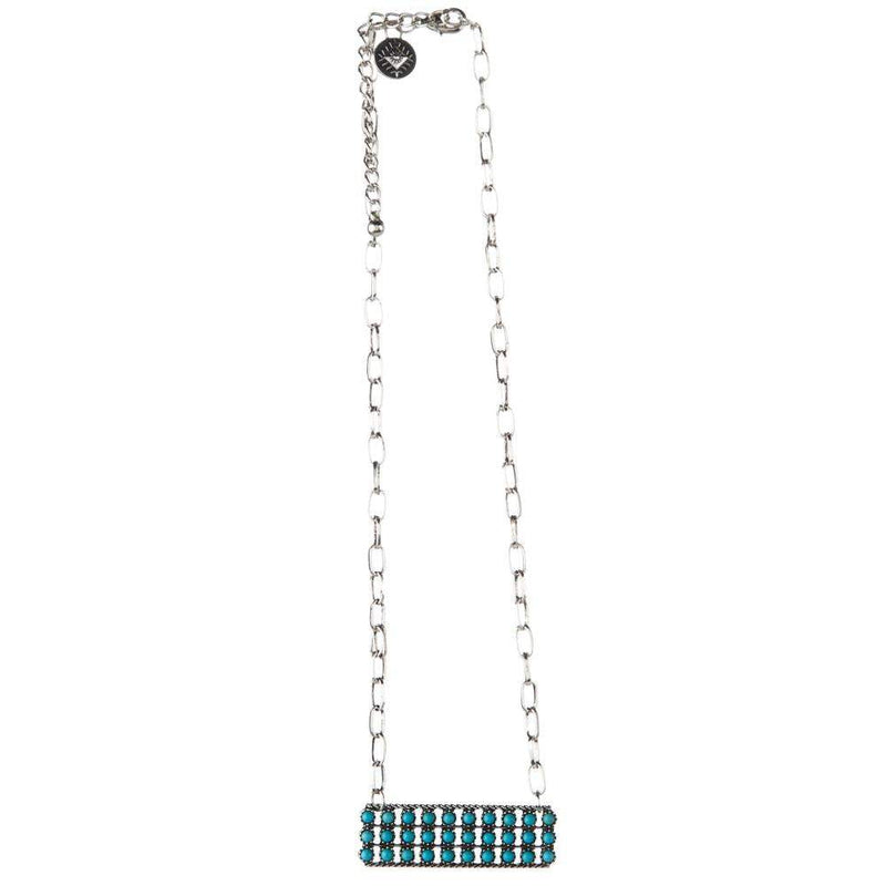 West And Company Snake Eye Turquoise Bar Necklace