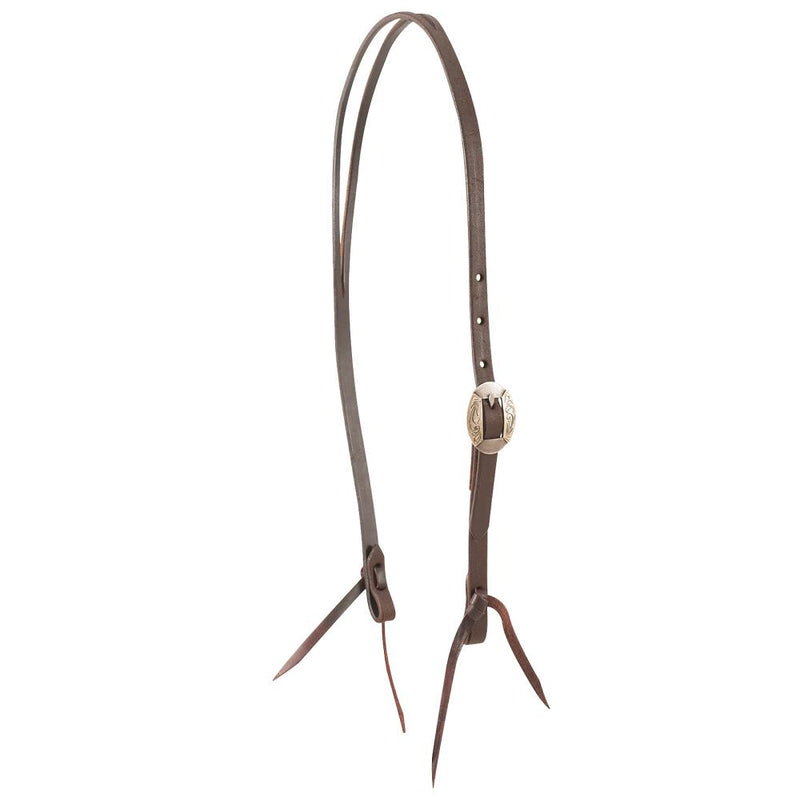 Canyon Buckle Chocolate Roughout Leather Split Ear Headstall