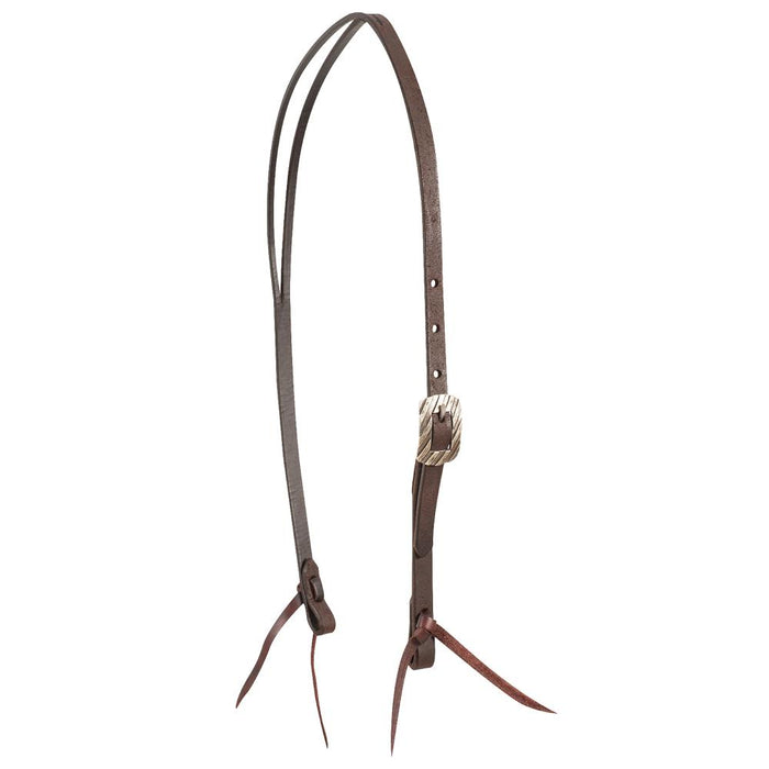 Bandera Buckle Chocolate Roughout Leather Split Ear Headstall