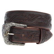 R Watson Boots Men's Cognac Tooled Tapered Belt