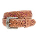 Women's Pink Suede Underlay Natural Embossed Belt