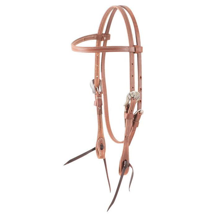 Deadwood Buckle Harness Leather Browband Headstall