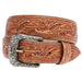 Men's Hand Tooled Natural Tapered Belt