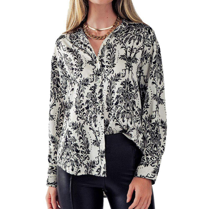 Trend:Notes Women's Elsie Button Down Satin Shirt