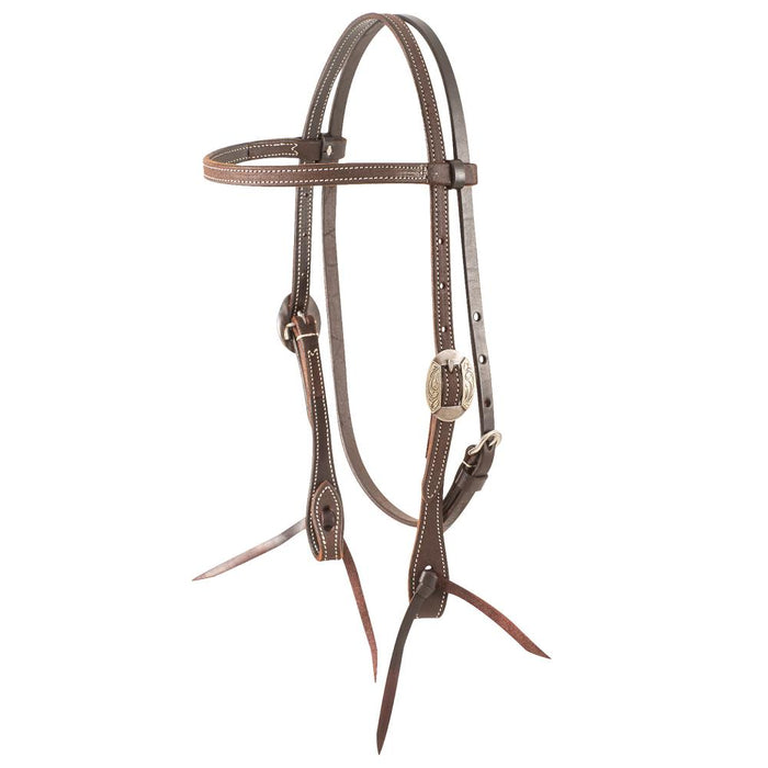 Canyon Buckle Chocolate Roughout Leather Browband Headstall