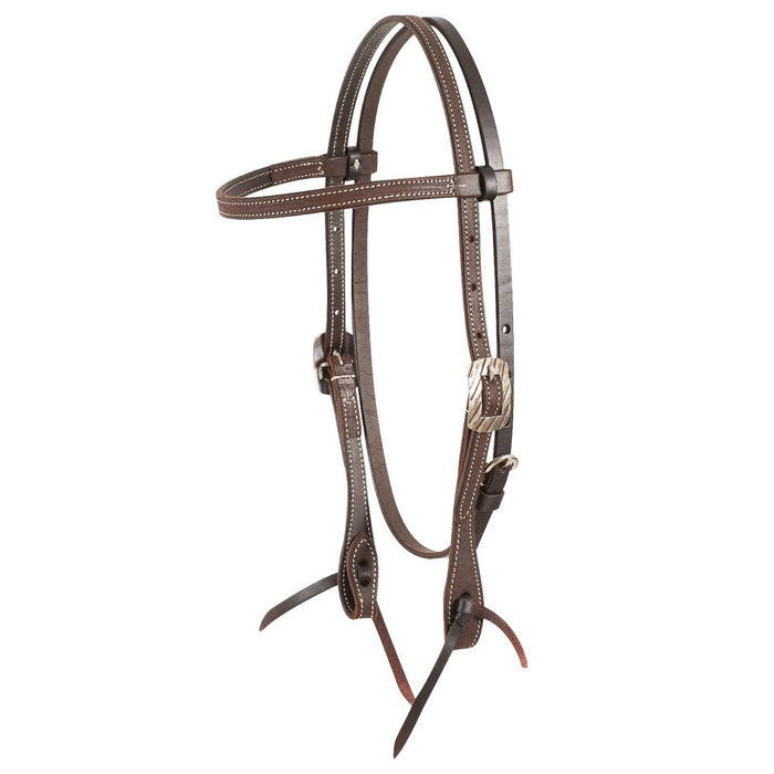 Bandera Buckle Chocolate Roughout Leather Browband Headstall