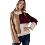 Women's Colorblock Drop Shoulder Knit Sweater