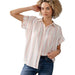 Trend:Notes Women's Ivory Multi Stripe Blouse