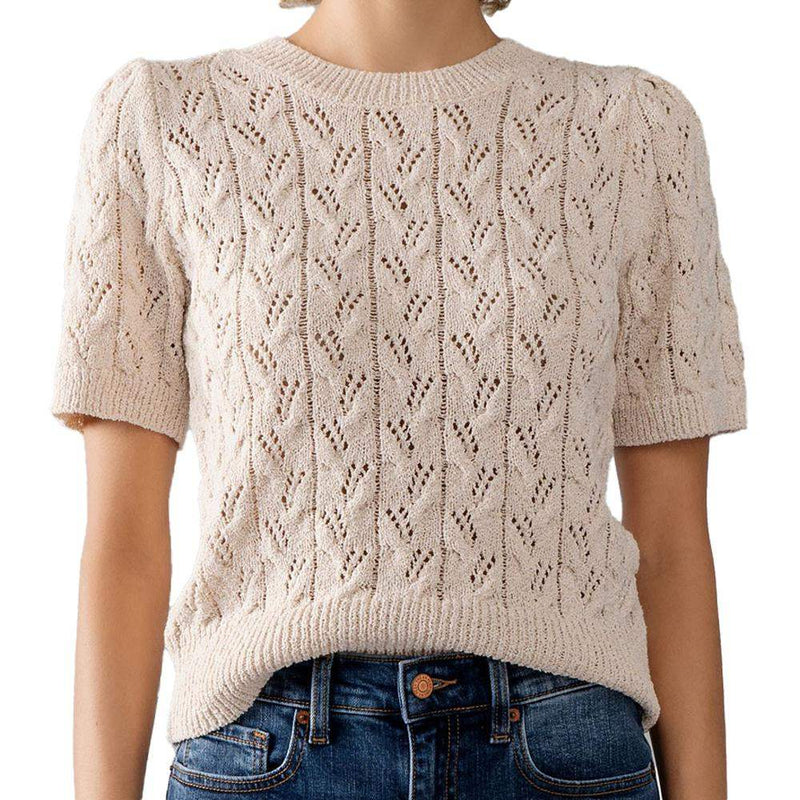 Trend:Notes Women's Natural Crochet Sweater Top