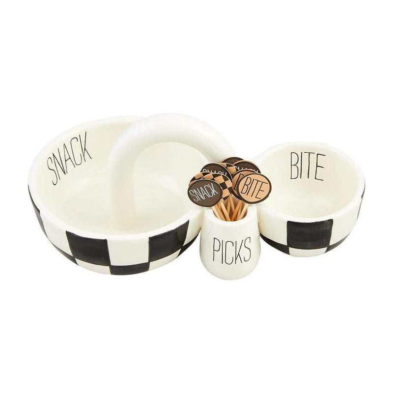 Mud Pie Checkered Double Dip Toothpick Set