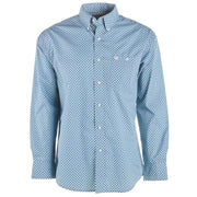 Men's Classic Blue Printed Button Down