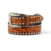 M & F Men's Brown Floral Tooled Belt
