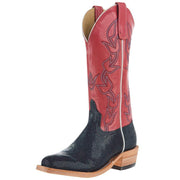 Womens Navy Shaved Stingray 13 In Roe Kidskin Top Cowgirl Boot