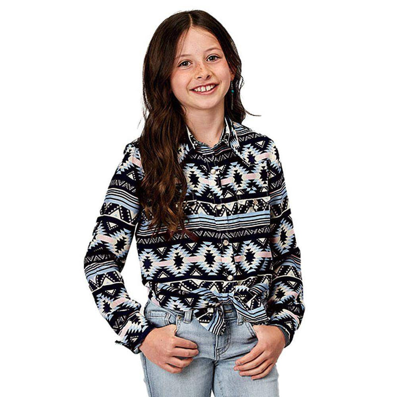Roper Apparel Girl's Aztec Snap Shirt