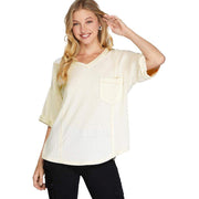 She & Sky Women's White Drop Shoulder Sweater