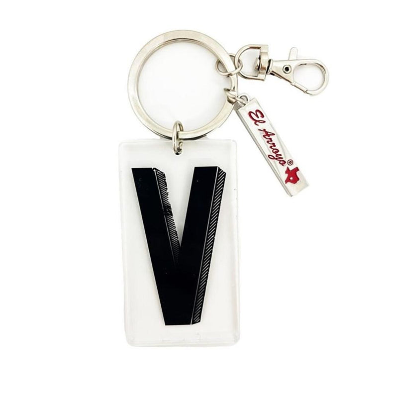 Marquee Letter V Keychain