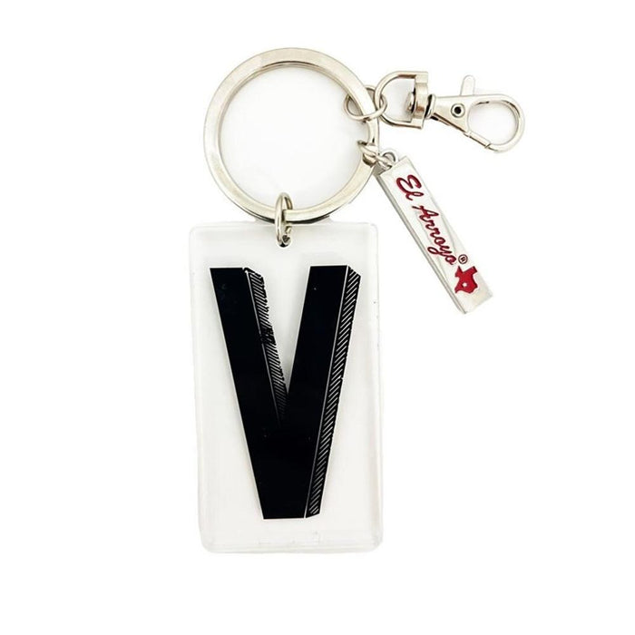 Marquee Letter V Keychain