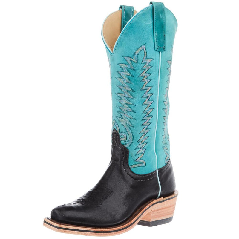Women's AB Ride Ready Black Kangaroo Vamp 13In Sea Foam Barcelona Top Cowgirl Boot