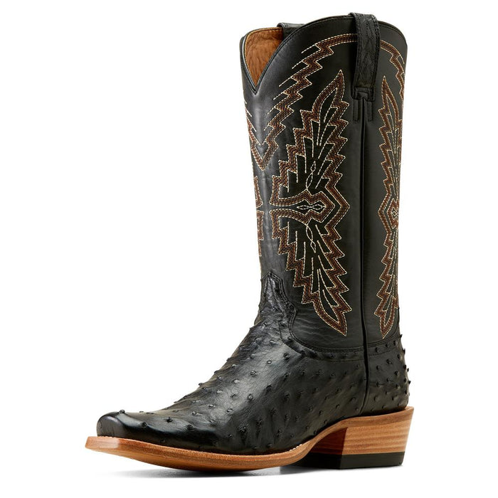 Mens Relentless Futurity Done Right Black Full Quill Ostrich Boot
