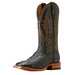 Mens Showboat Black Full Quill Ostrich Vamp Ancient Black Top Boot