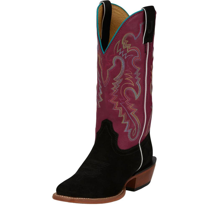 Women`s Frontier Midnight Black Vamp 13In Mulberry Goat Top Cowgirl Boot