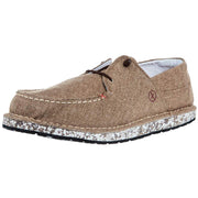 Mens Circular Project Brown Linen Boat Shoe
