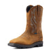 Men Sierra Shock Shield Brown Wide Square Toe H2O Soft Toe Pull On Work