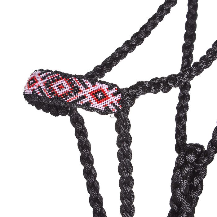 Professional's Cowboy Braided Black Halter and Lead