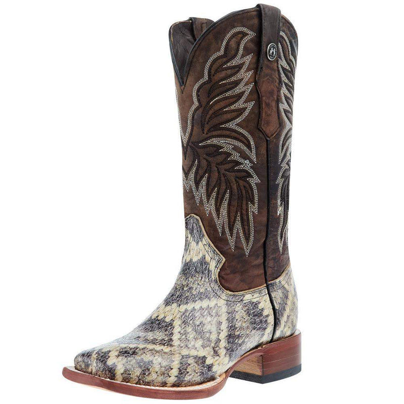 Women`s Natural Rattlesnake Print 13 In Tobacco Top Cowgirl Boot