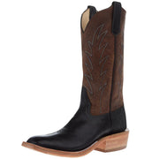 Men's Ride Ready Black Navajo Bison 14in Chocolate Sow Top Cowboy Boot