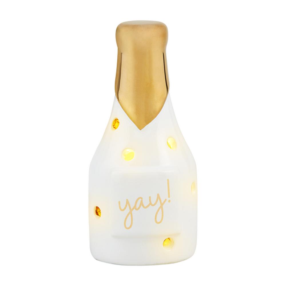 Mud Pie Statuetta Luminosa Champagne Sitter - Decorazione Elegante A LED