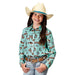 Roper Apparel Girl's Horse Print Snap Shirt