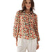 Trend:Notes Women's Green and Coral Floral Print Blouse