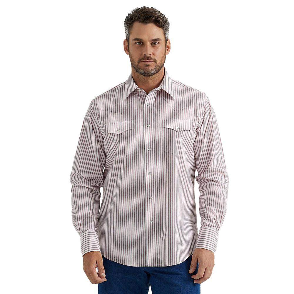 Men's Wrangler Wrinkle Resist Long Sleeve Western Snap Plaid Shirt
