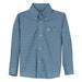 Boy's Classic Blue Print Button Down Shirt
