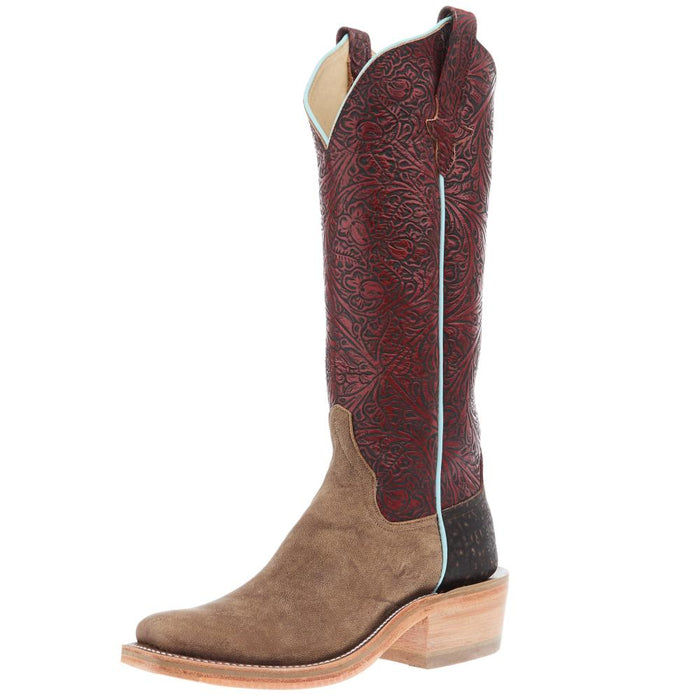 Women`s Ride Ready Eastwood Camel Vamp 15In Antique Red Top Cowgirl Boot