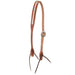 Natural Roughout 5/8"Slot Ear Headstall with Engraved Silver Bar Cart Buckle