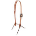 Natural Roughout 5/8" Slot Ear Headstall with Copper Flower Scroll Cart Buckle